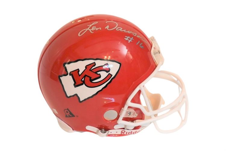 KANSAS CITY CHIEFS Len Dawson Autographed Helmet