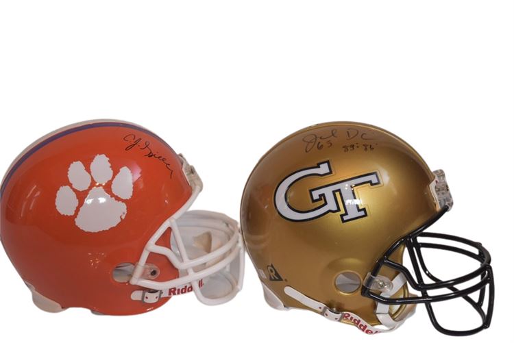 CLEMSON CJ Spiller and GEORGIA TECH Autographed Helmet