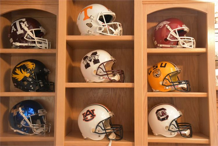 Group College Football Helmets