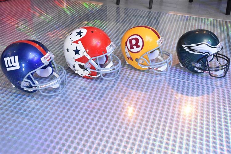 Group NFL Football Helmets