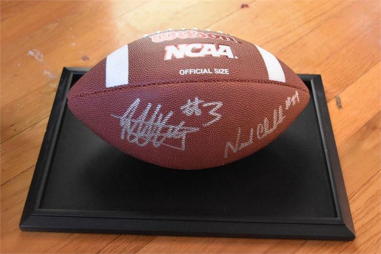 Autographed NCAA Football W/ Display Case