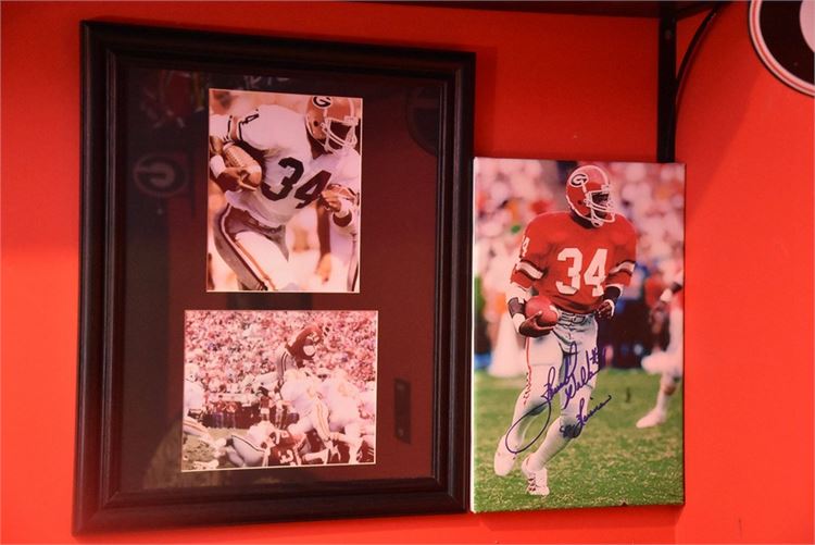 Three (3)  Herschel Walker Photos One Autographed