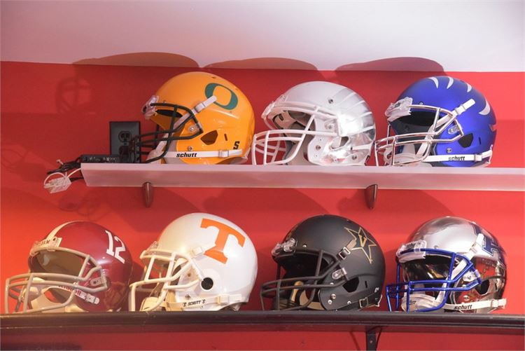 Group College Football Helmets