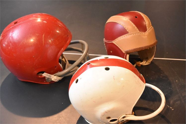 Group Vintage Football Helmets