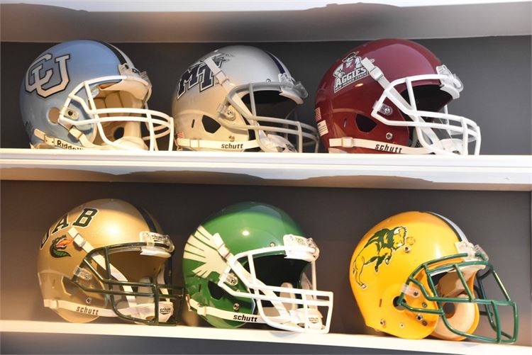 Group College Football Helmets