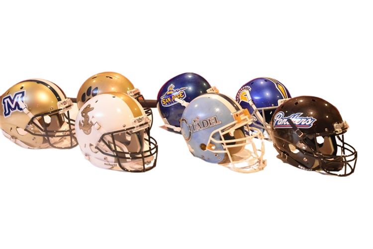 Group College Football Helmets