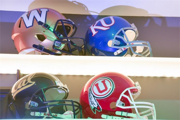 Group College Football Helmets