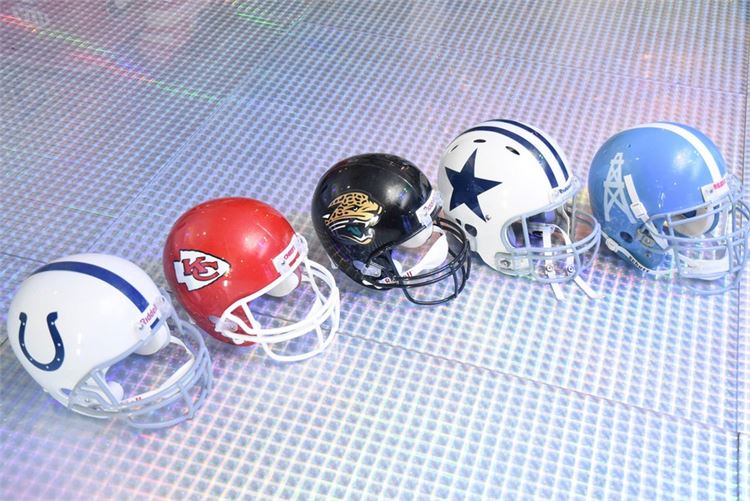 Group NFL Football Helmets