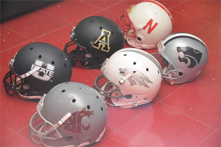 Group College Football Helmets