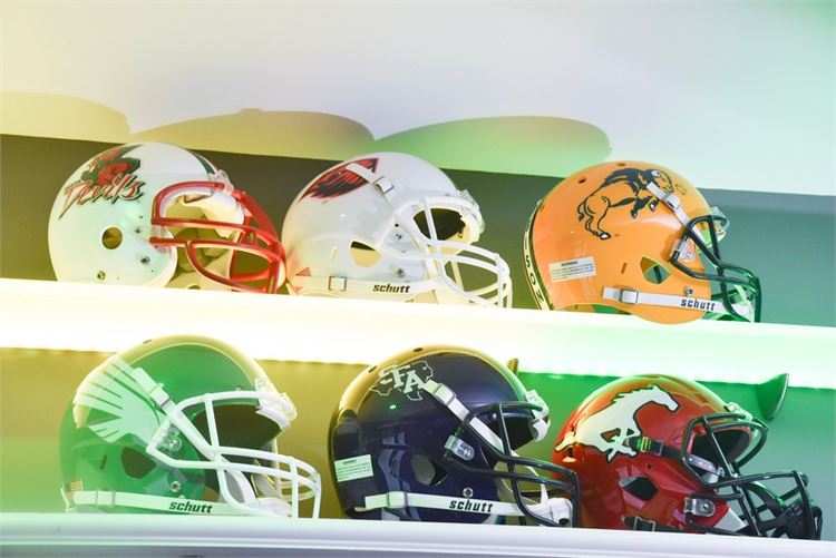 Group College Football Helmets