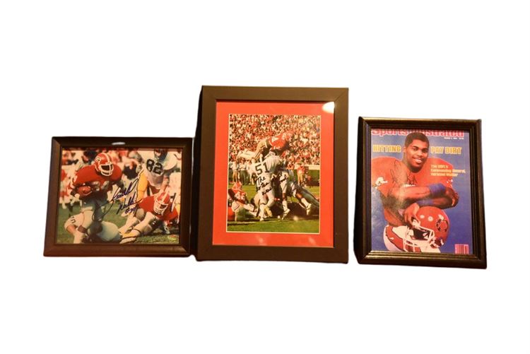 Three (3)  Herschel Walker Autographed Photos