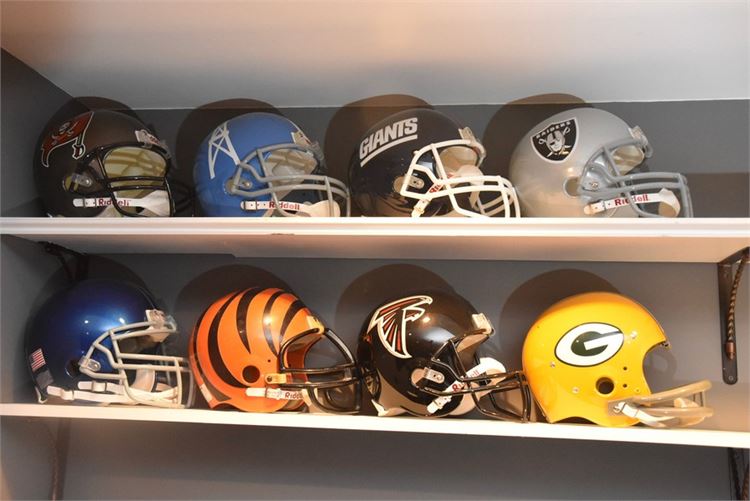 Group NFL Football Helmets