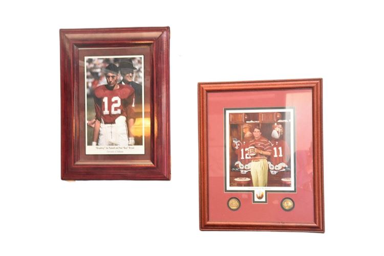 Two (2) Framed ALABAMA CRIMSON TIDE Photos