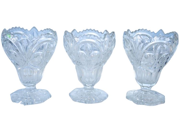 Three (3) Cut Glass Vases