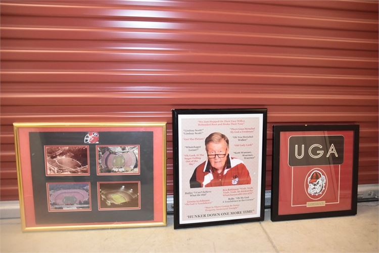 Framed UGA Memorabilia