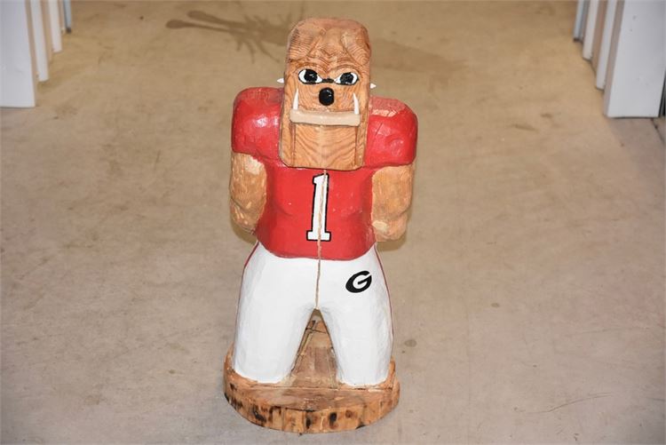 Carved Wood UGA Bulldog