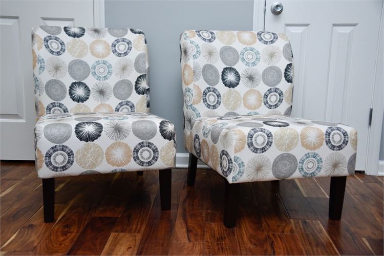 Pair Contemporary Up[holstered Accent Chairs