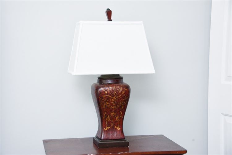 Paint Decorated Table Lamp With Shade