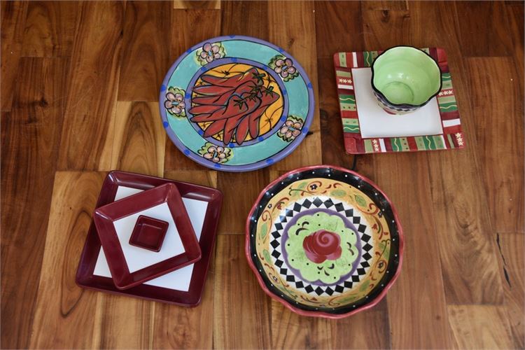 Group Multi-colored Dishes