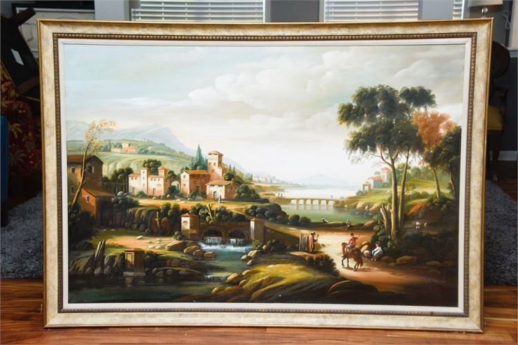 Large Framed Landscape In Custom Frame