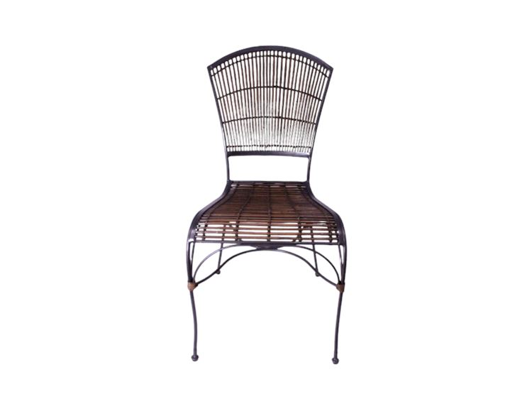 Vintage Metal Faux Bamboo Side Chair