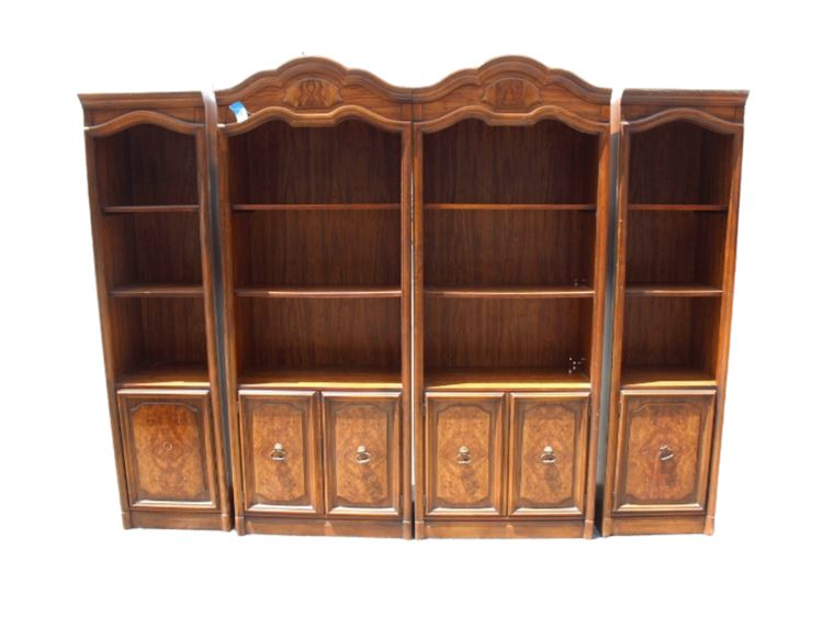 Vintage Drexel Heritage Walnut Bookcase, 4-Piece