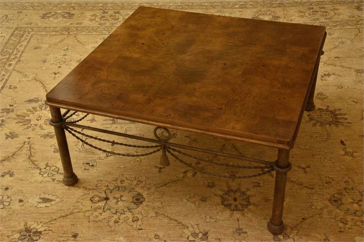 Classical Style Wood and Metal Coffee Table