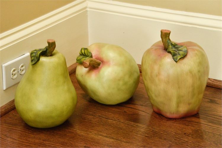 Set Of Three (3) Decorative Fruits