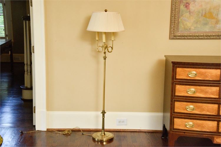 Classical Style Three Light Floor Lamp With Shade