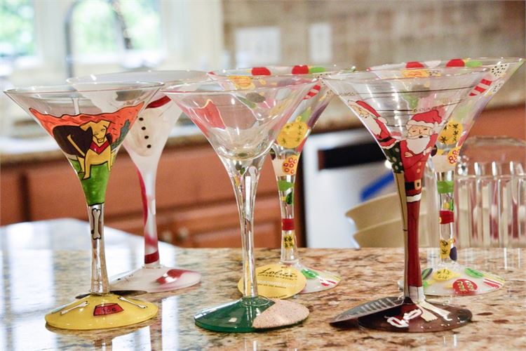 Paint Decorated Martini Glasses