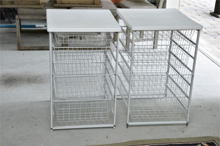 Two (2) Metal Shelves