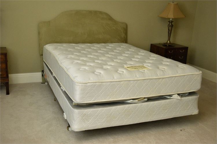 Bed With Upholstered Headboard and SIMMONS Beautyrest Mattress