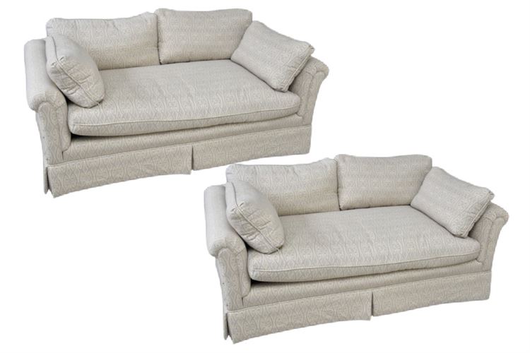 Pair Contemporary Upholstered Sofas