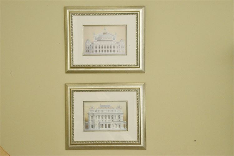 Pair Framed Architectural Prints