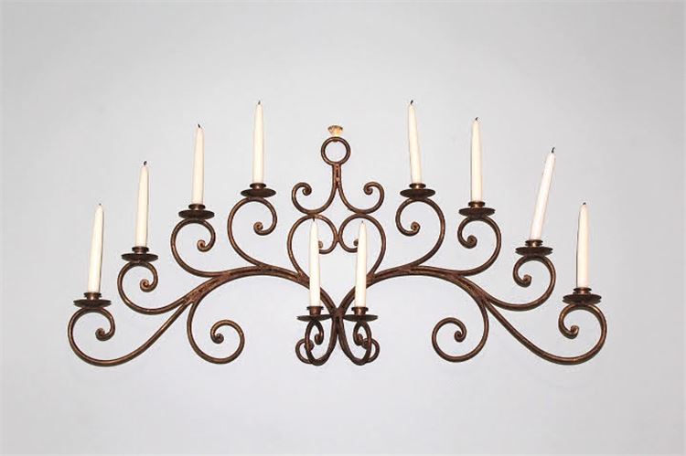 Scrolled Metal Wall Mounted Candelabra