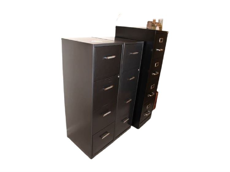 Three (3) Metal File Cabinets