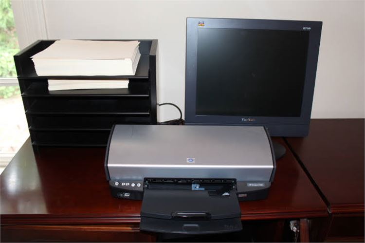 HP Printer Monitor and Desk Organizer