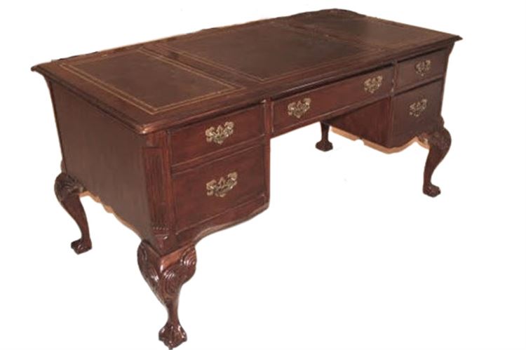 Leather Top Desk Bureau Plat