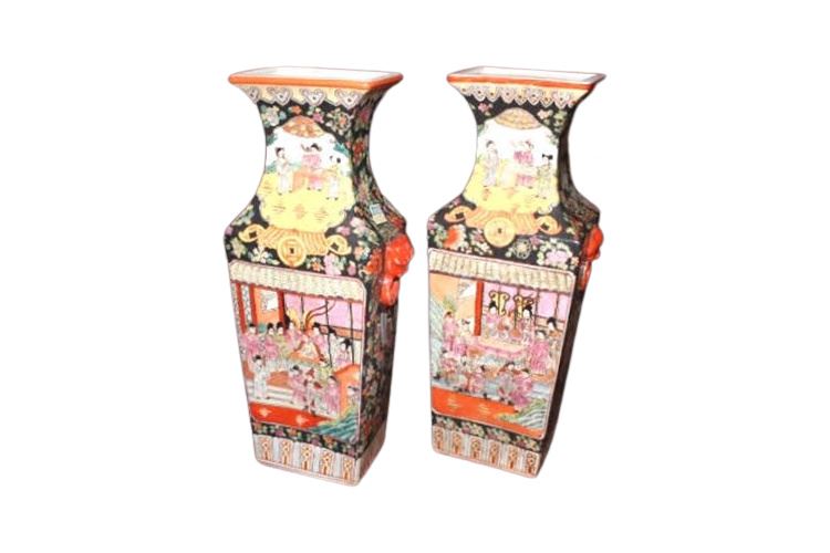 Pair Asian Porcelain Vases