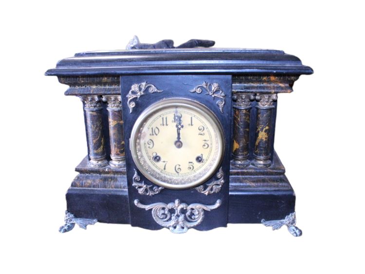 Victorian Ebonized Wood Mantel Clock