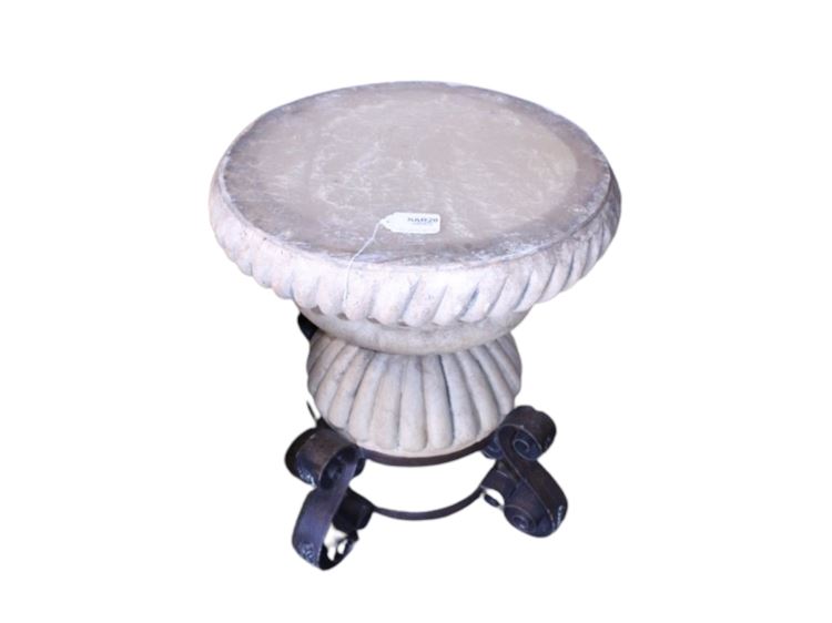 Neoclassical Italianate Pedestal Stone Stool/Planter