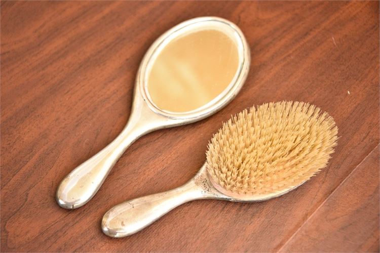 800 Silver Brush and Hand Mirror