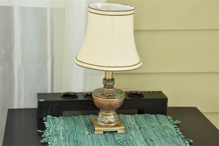 Table Lamp With Shade and Candle Holder