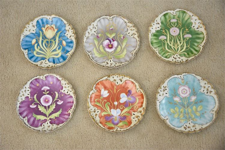 Six (6) Floral Pattern Porcelain Plates