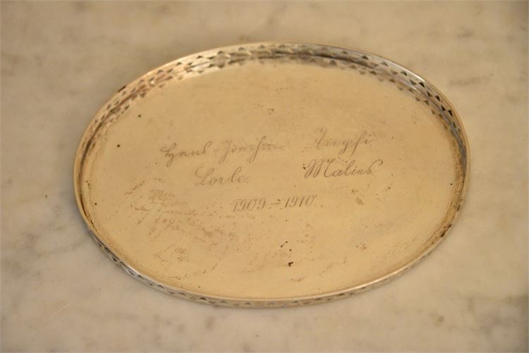 JTH HENZE DRESDEN 800 Silver Engraved Tray