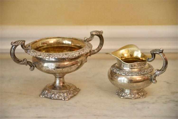 800 Silver Compote and Pitcher