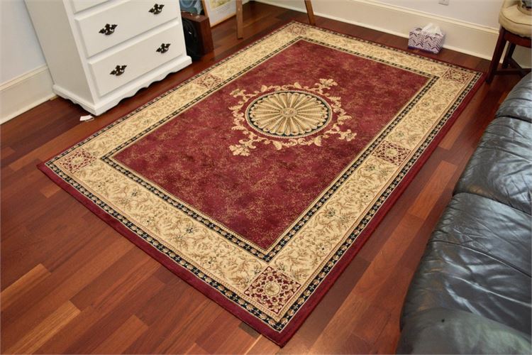 Marron and Gold Classical Style Area Rug