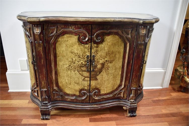 Paint Decorated Console Cabinet