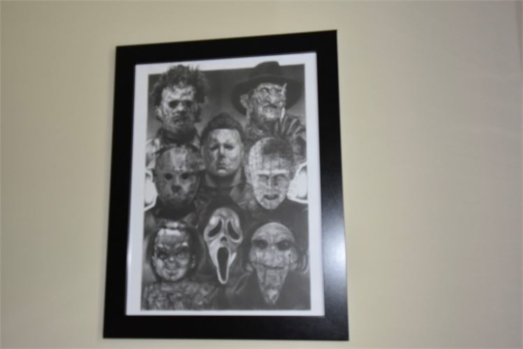 Framed Horror Movie Villain Print