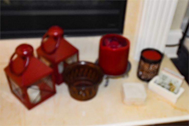 Group Red Decorative Objects